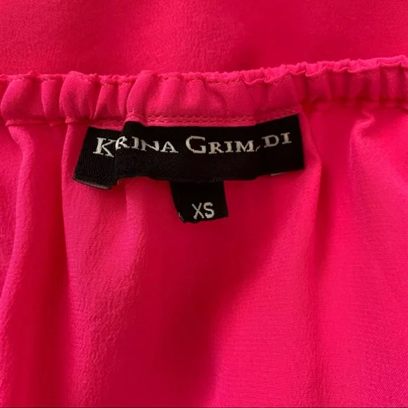 Karina Grimaldi Neon Pink Silk Embellished Rhinestone Beaded Party Dress Revolve - Picture 11 of 16